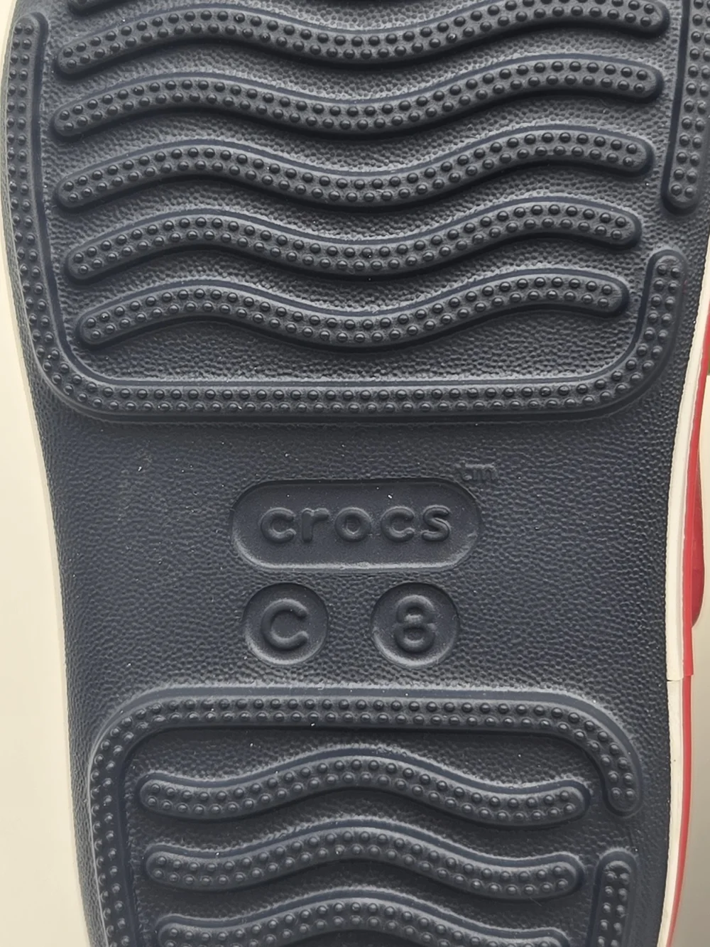 CROCS Crocband Cruise Navy With Red Strap Unisex Sandals Toddler Size C8